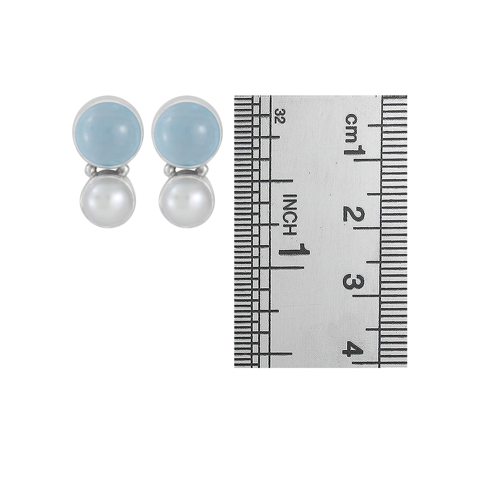 Sterling Silver Earring With Selenite & Pearl