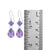 Sterling Silver Earring With Sugilate Square And Amethyst Pear Facet Drop