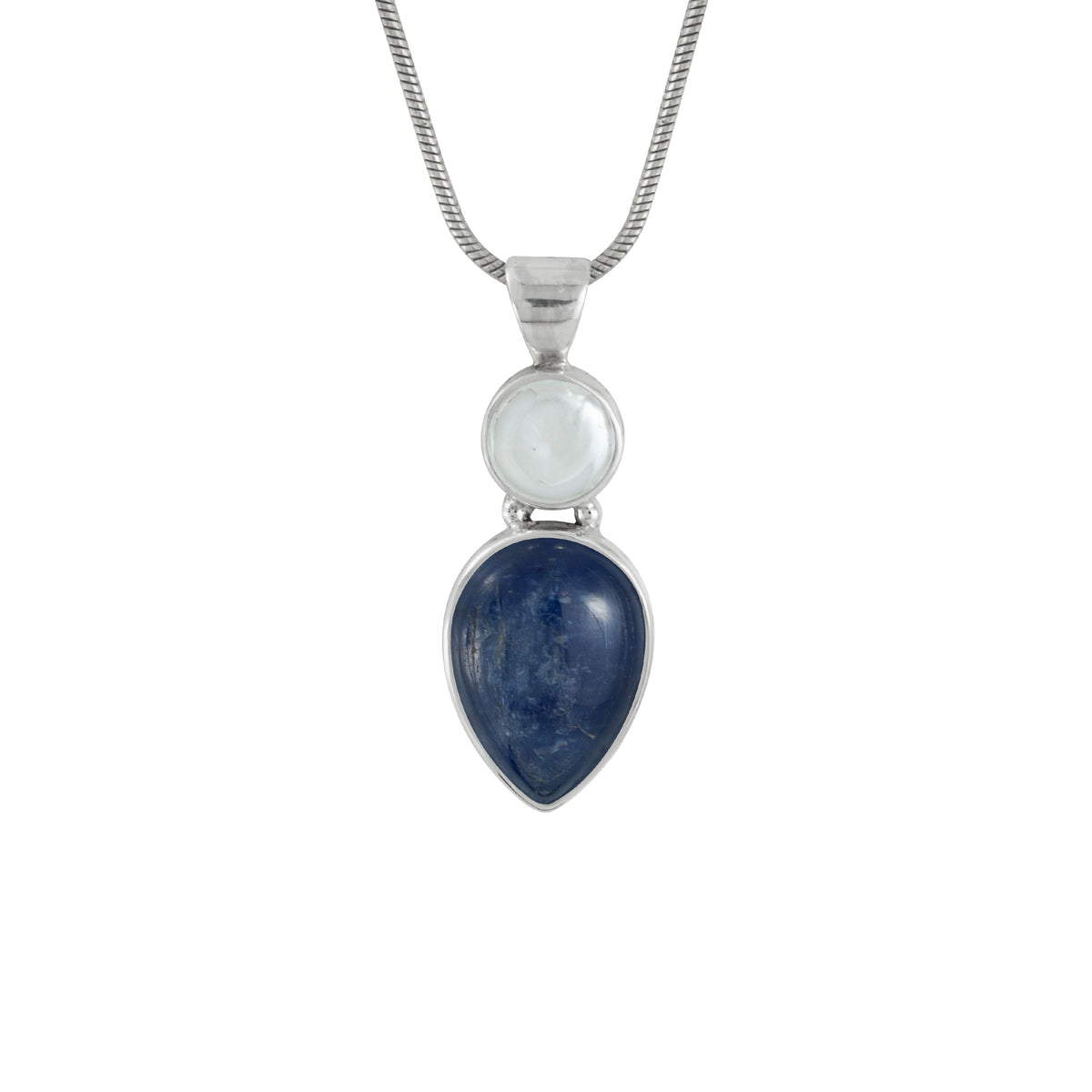 Silver Pendant With Pearl And Kynite