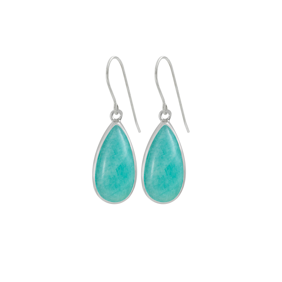 Sterling Silver Earring With Amozonite Pear