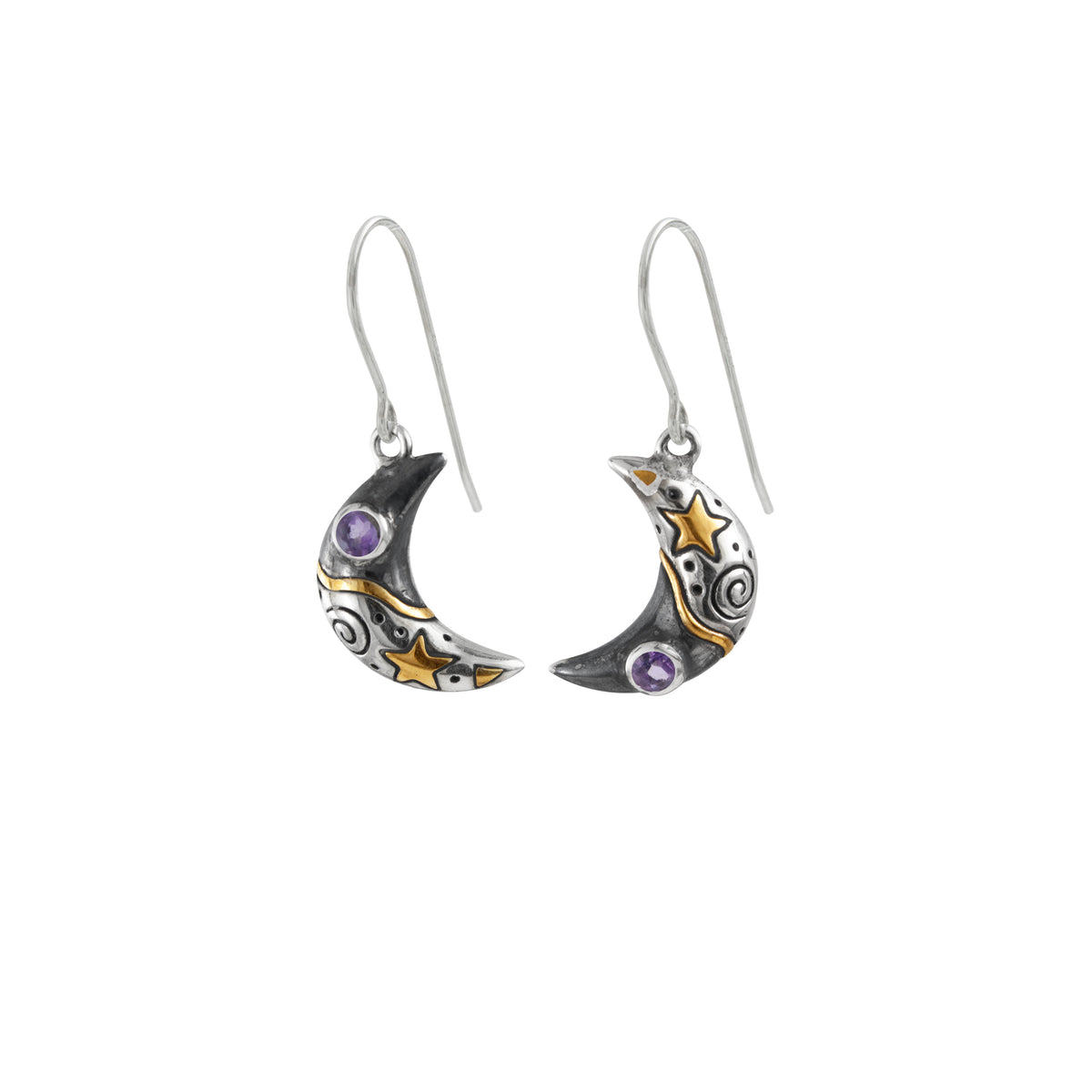 Crecent Moon Silver Earrings