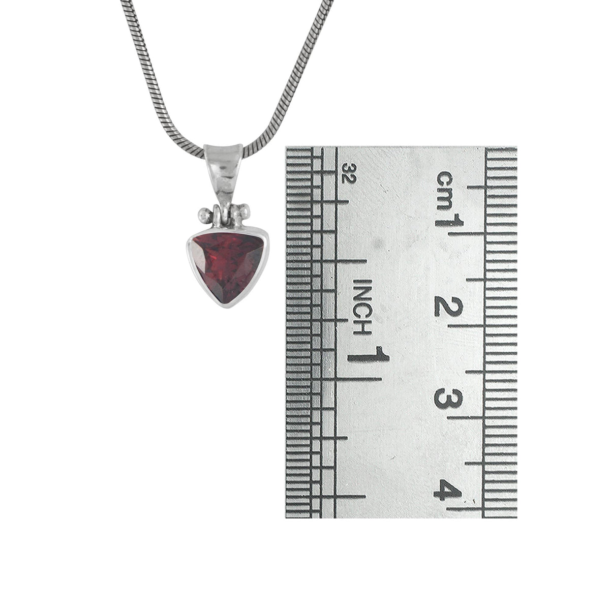 Silver Pendant With Garnet