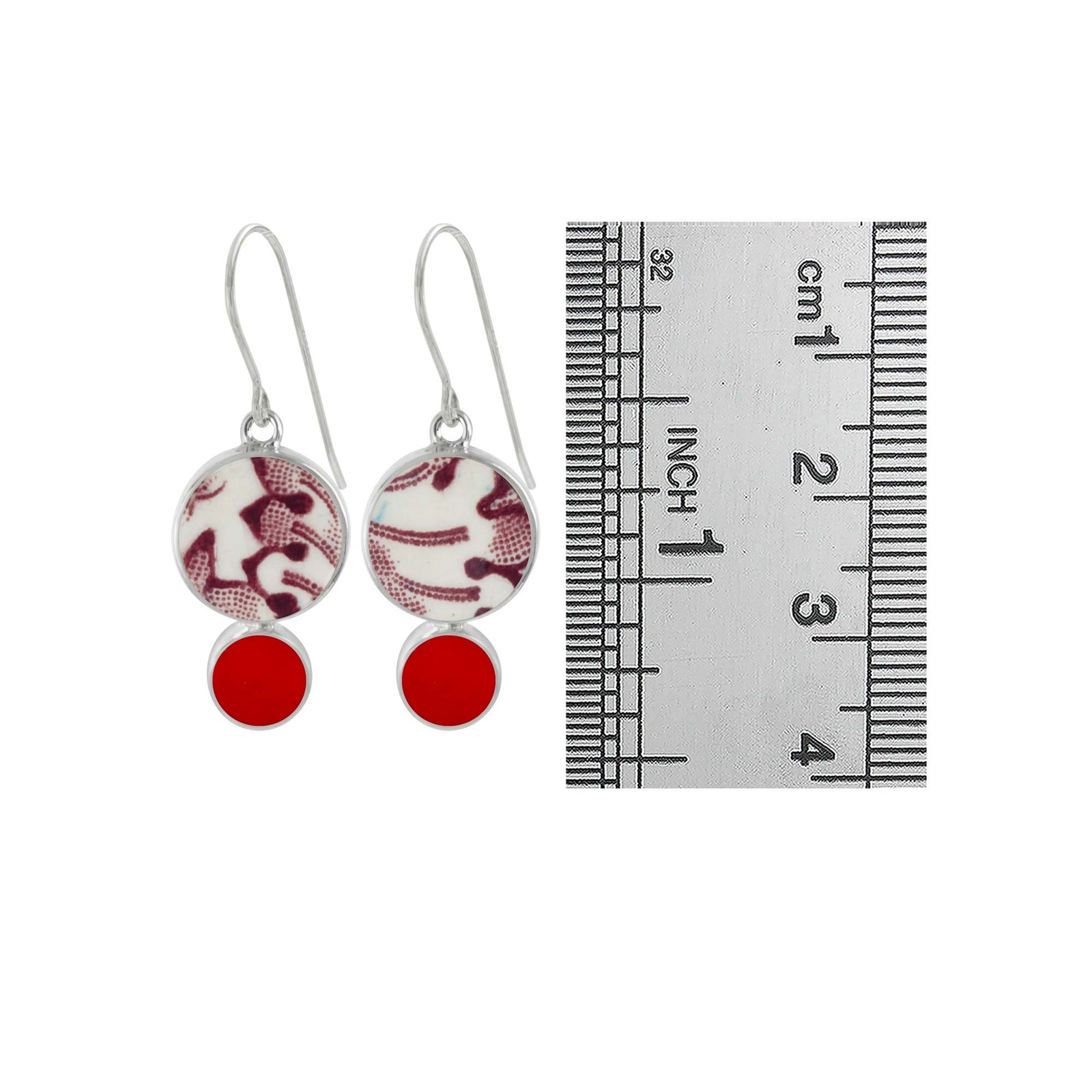 VINTAGE POTTERY & SEA GLASS EARRINGS