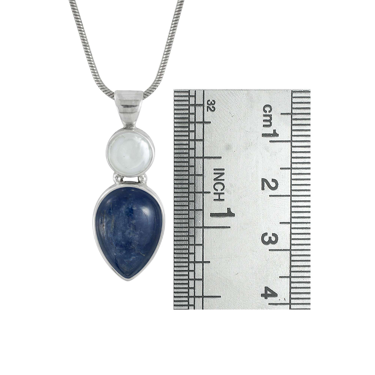 Silver Pendant With Pearl And Kynite