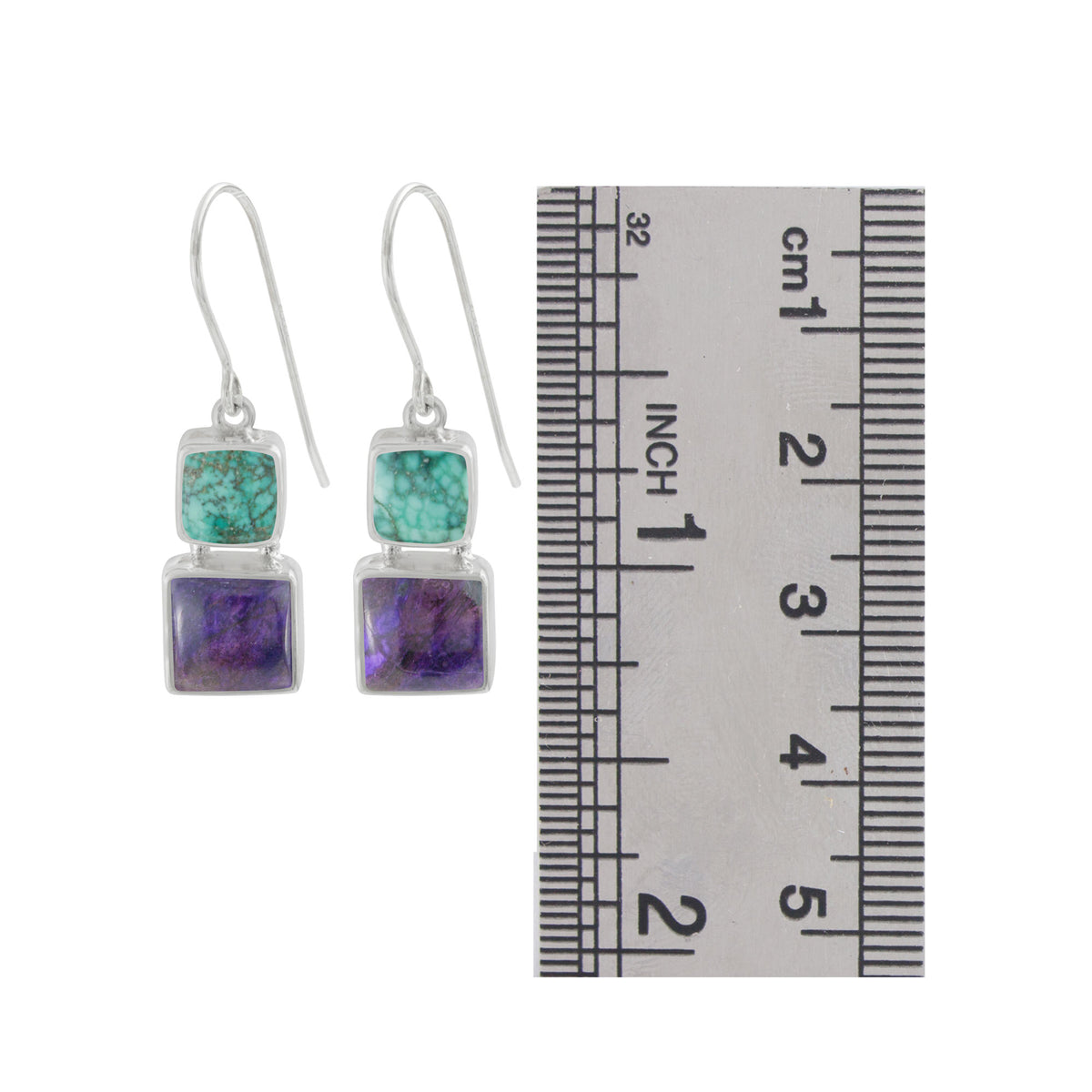 Gorgeous Turquoise and Sugilite Earrings