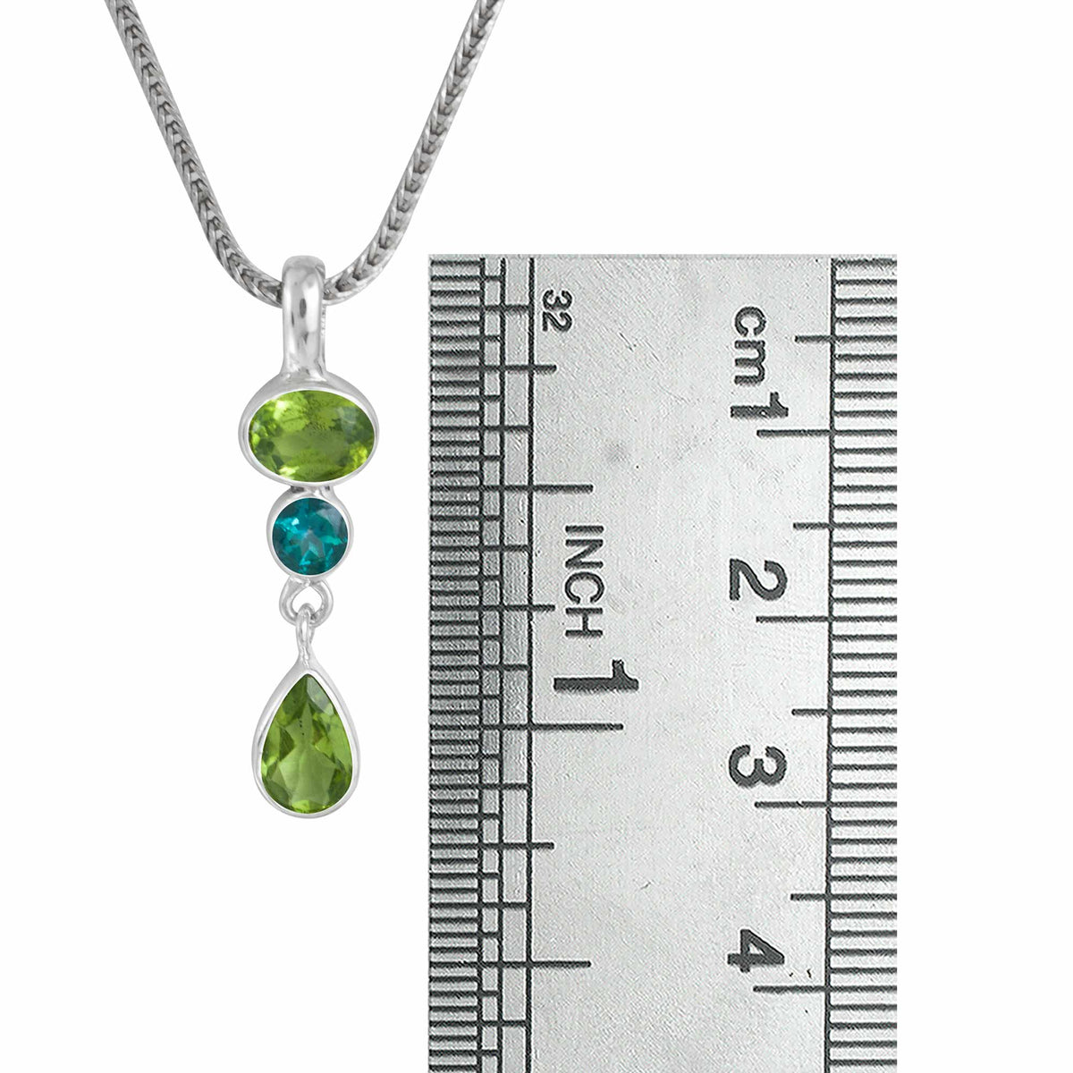 Sterling Silver Pendant With Oval Hinge Round PS Stone