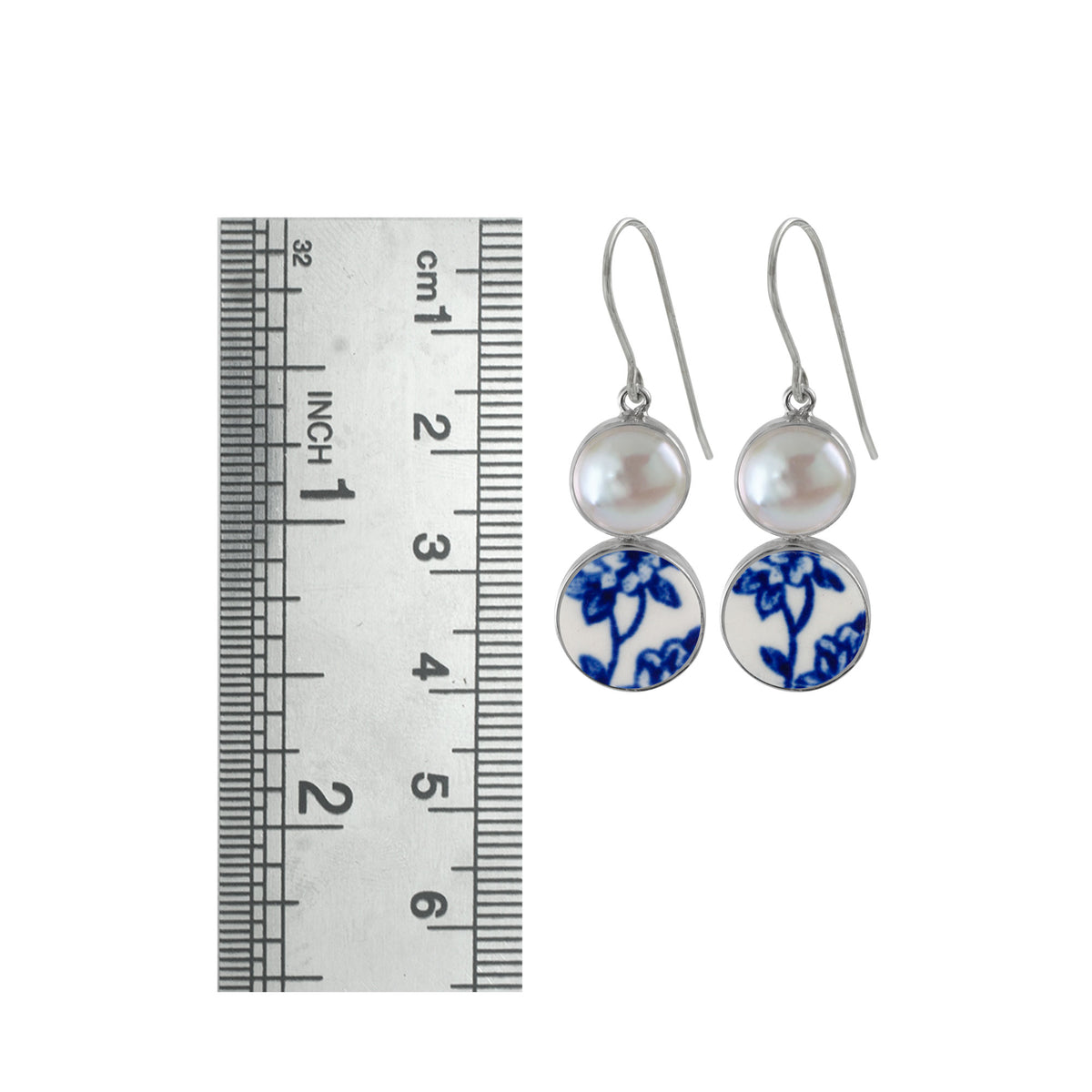 Earring With Pearl And Pottery