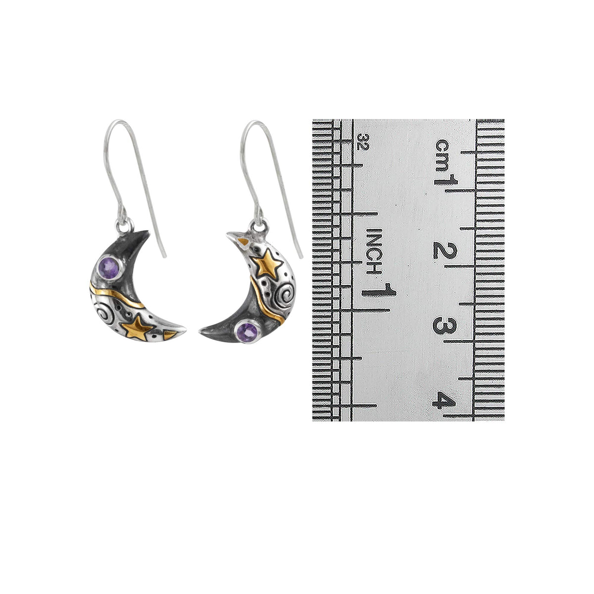 Crecent Moon Silver Earrings