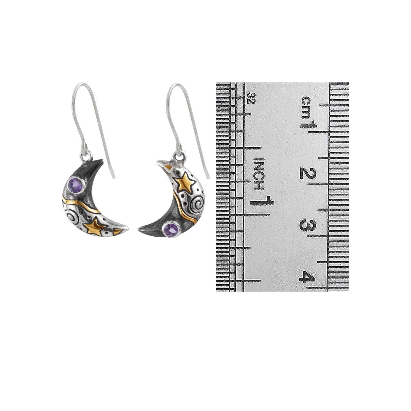 Crecent Moon Silver Earrings