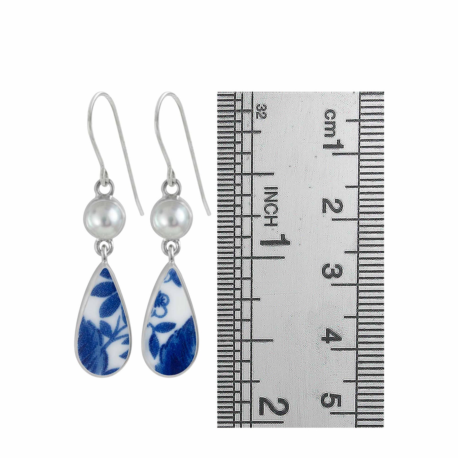 Pearl and Pottery Silver Earring