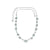 Sterling Silver Necklace With White Quarzt Rectangle Facet, Green Moon Of Pearl