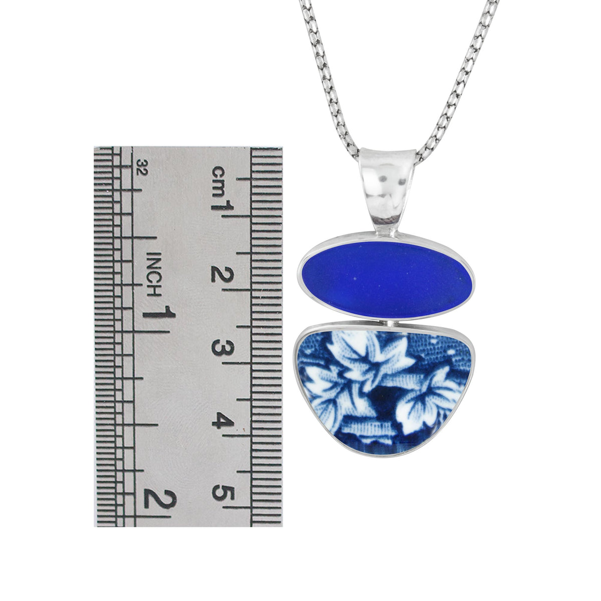 Pendant With Sea Glass And Pottery