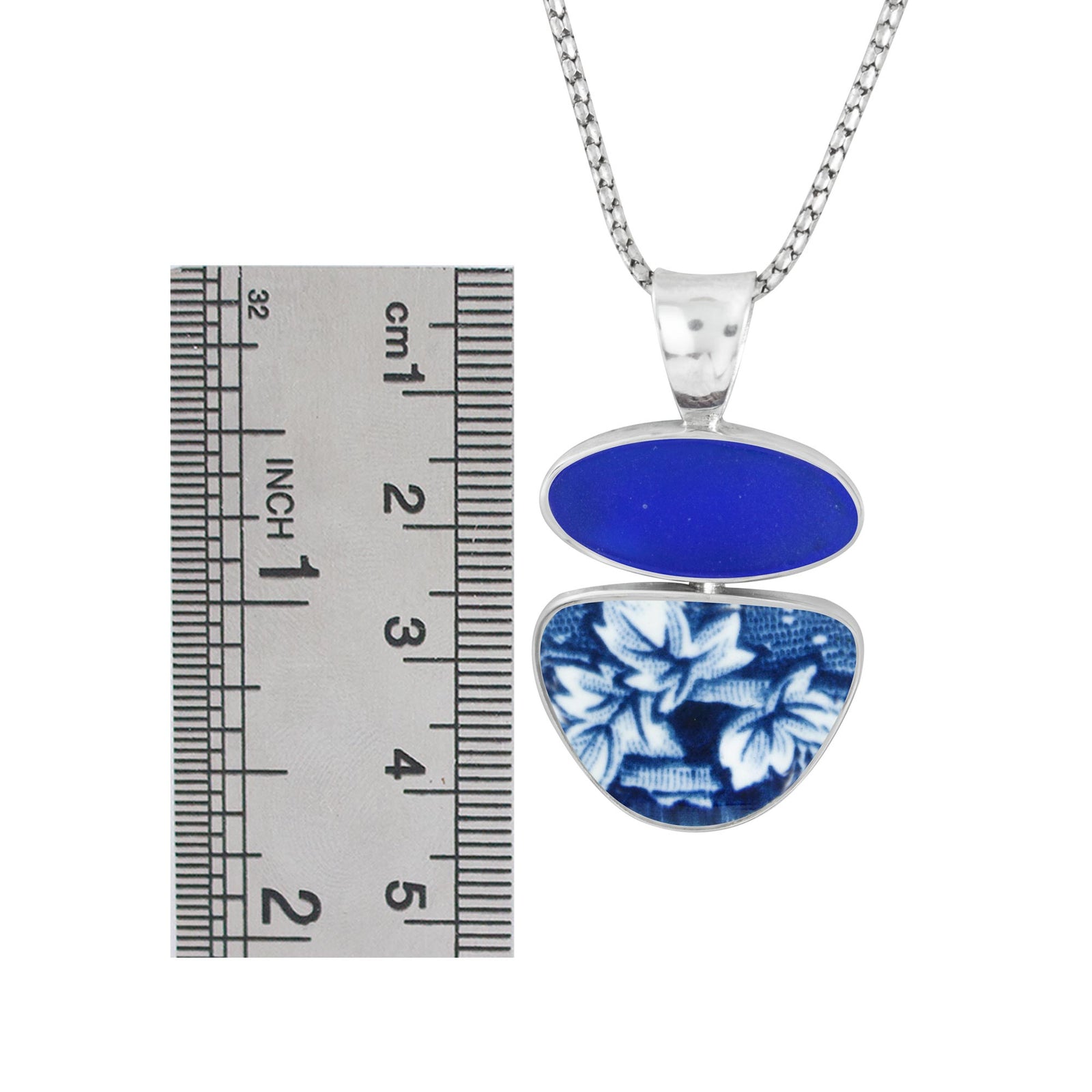 Pendant With Sea Glass And Pottery