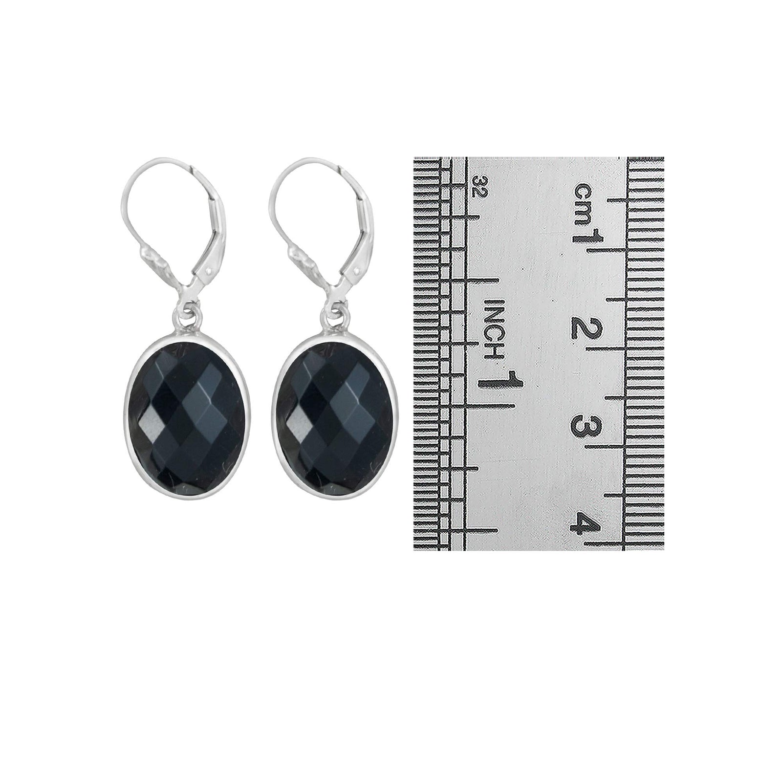 Sterling Silver Earring With Onyx Stone