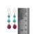 Sterling Silver Earring With 2 stone Turquoise Round, Coral Oval Drop