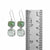 Sterling Silver Earring Hook With Paua Rectangle, Green Amy Rectangle