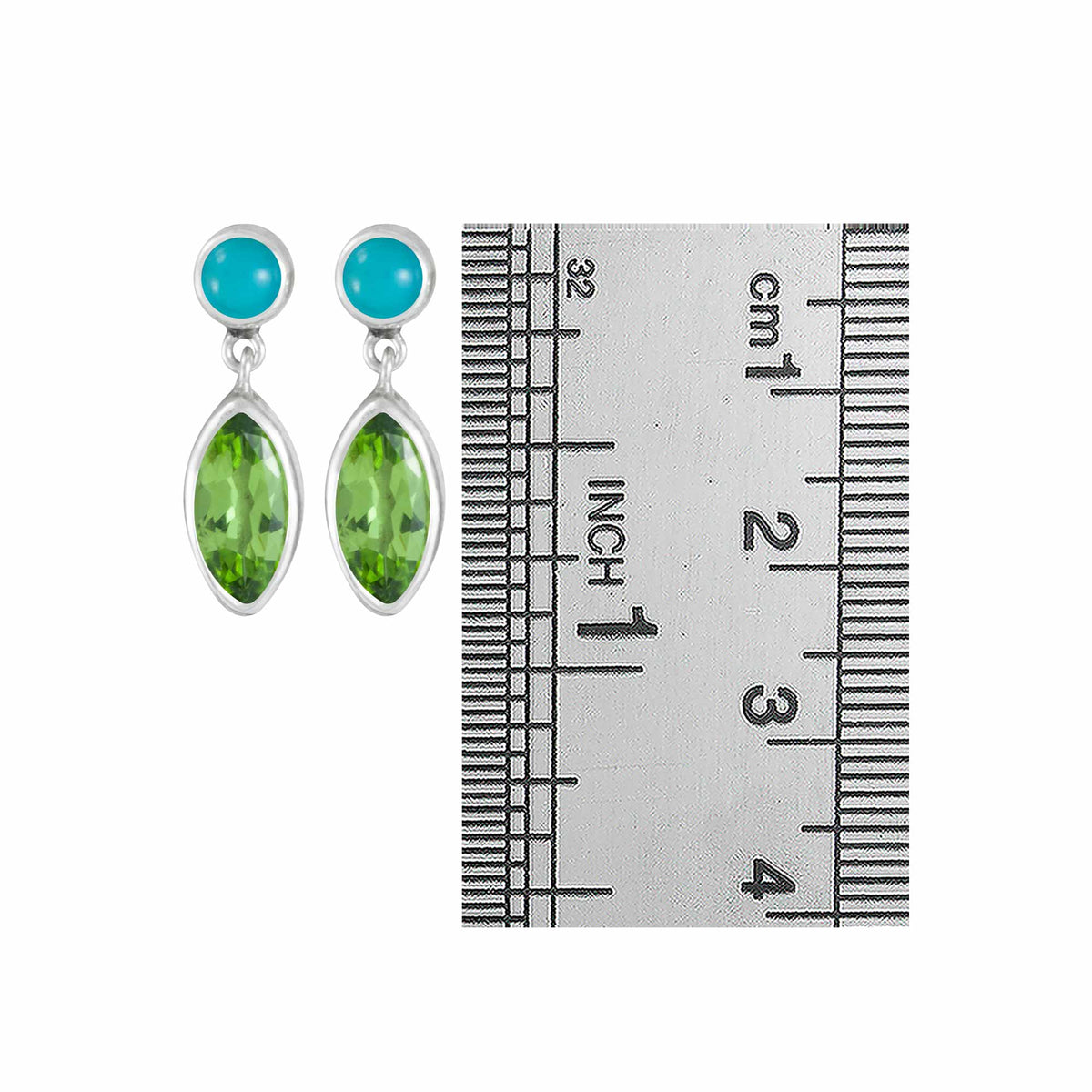 Simply Elegant Turquoise and Peridot Earring