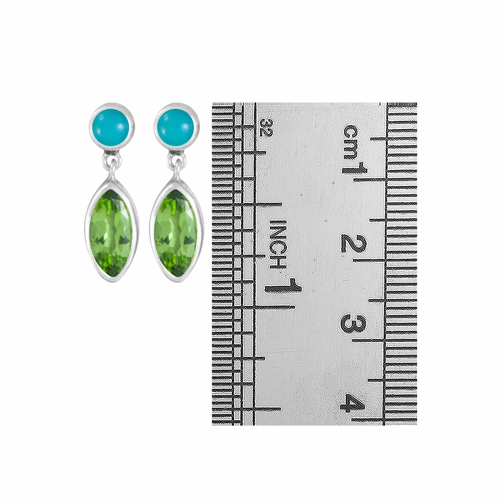 Simply Elegant Turquoise and Peridot Earring