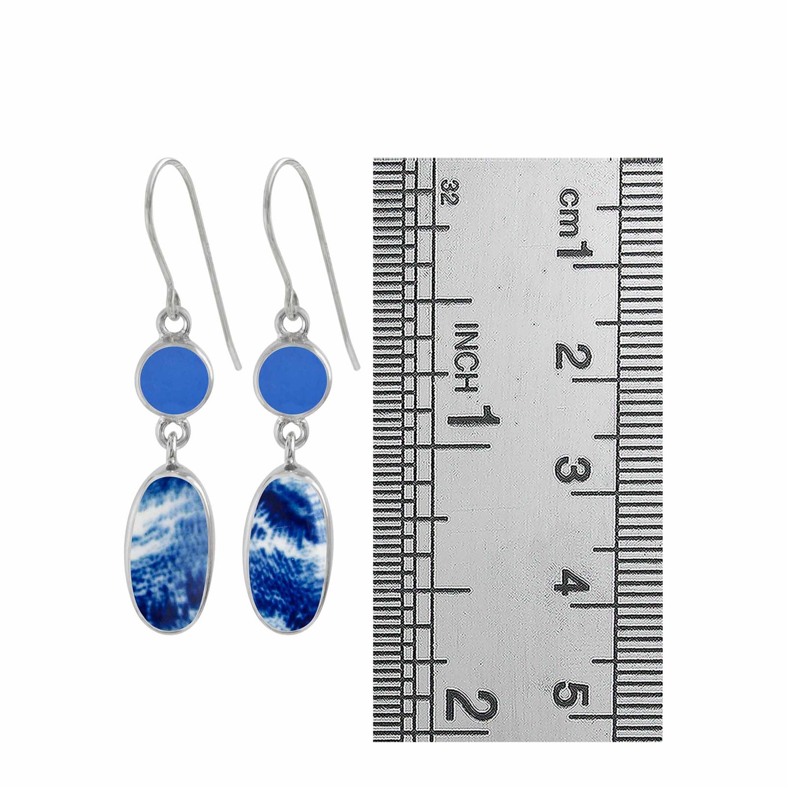 Vintage Pottery and Sea glass Earring