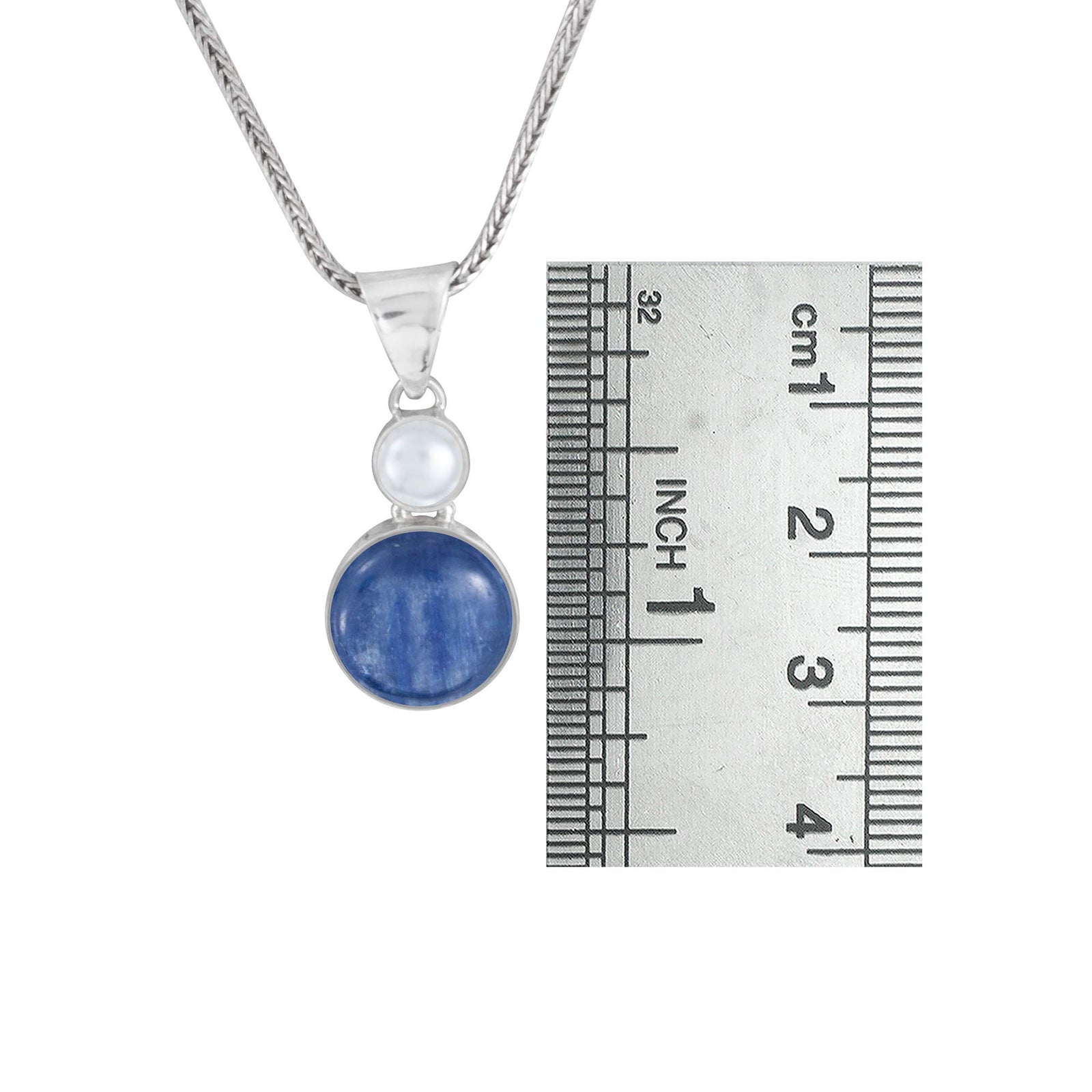 Pearl and Kynite Round Pendant