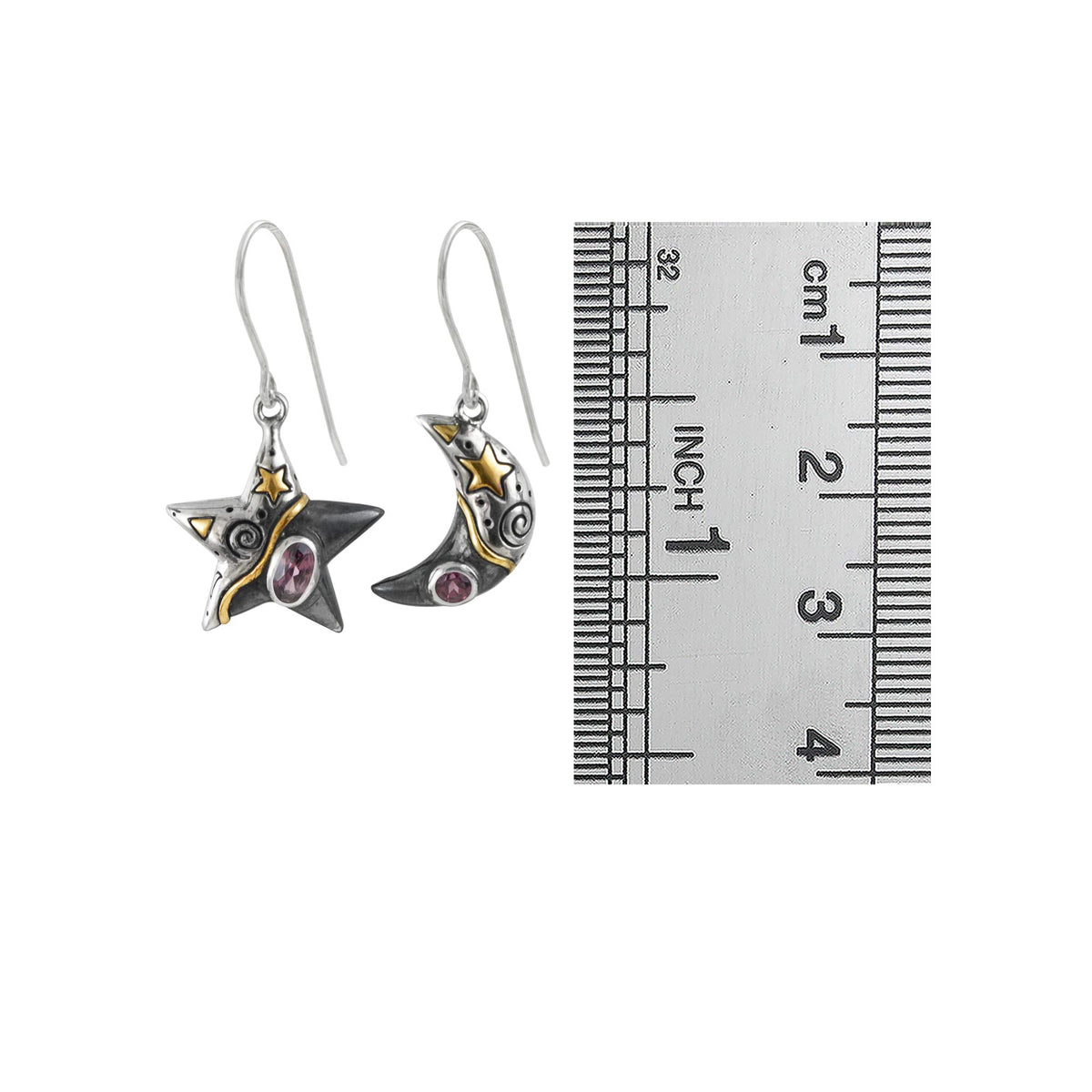 Crecent Moon And Star Earrings