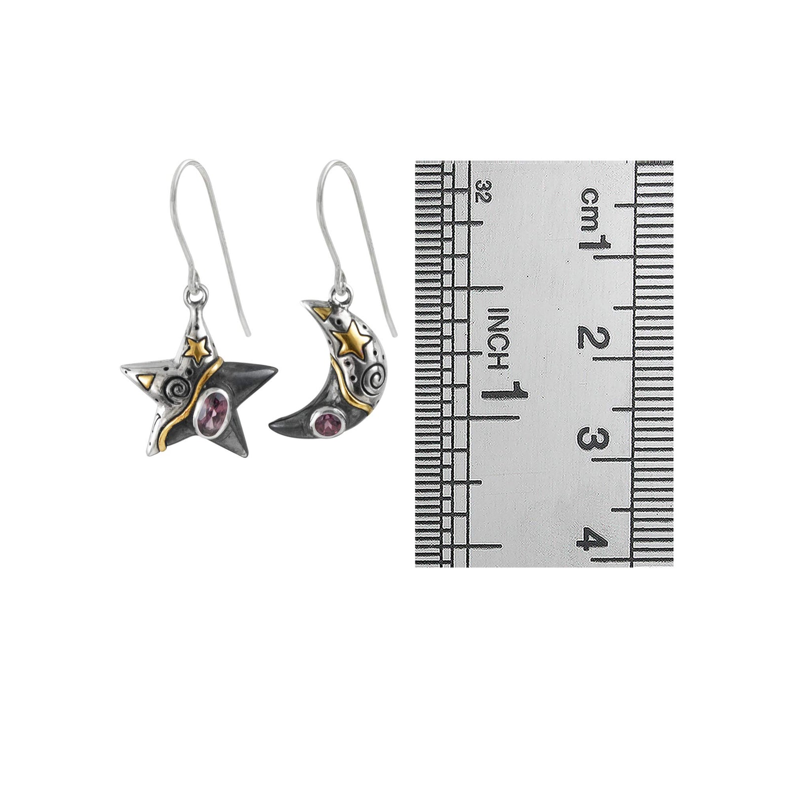 Crecent Moon And Star Earrings