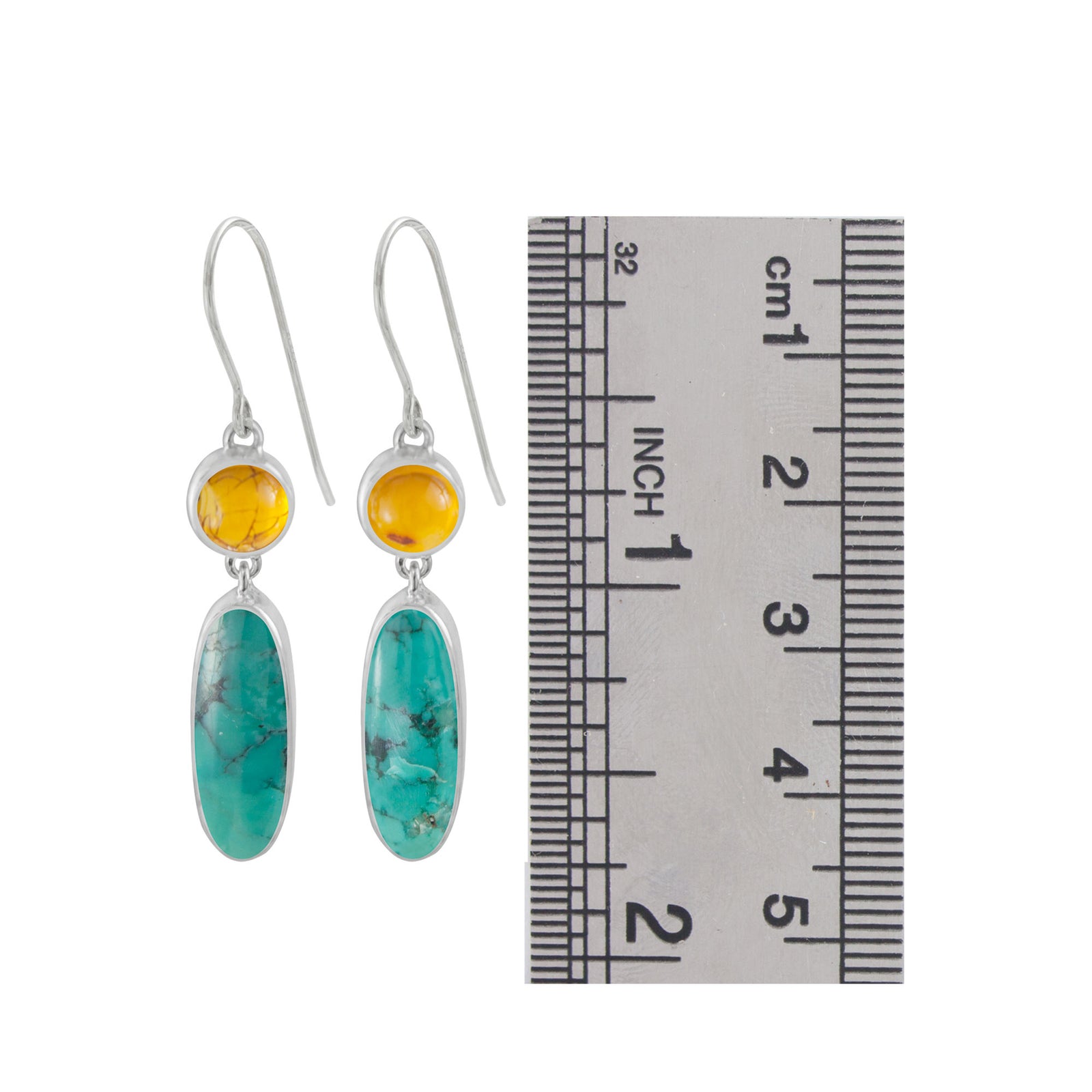 Amber & Turquoise Earring
