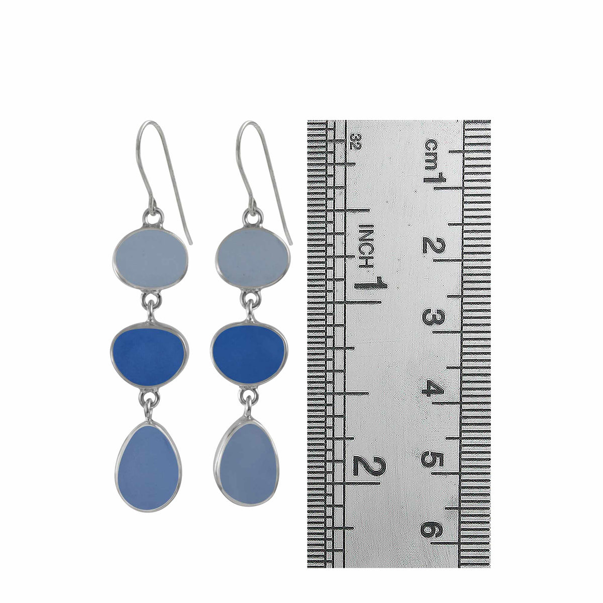 Silver Earring With Sea Glass