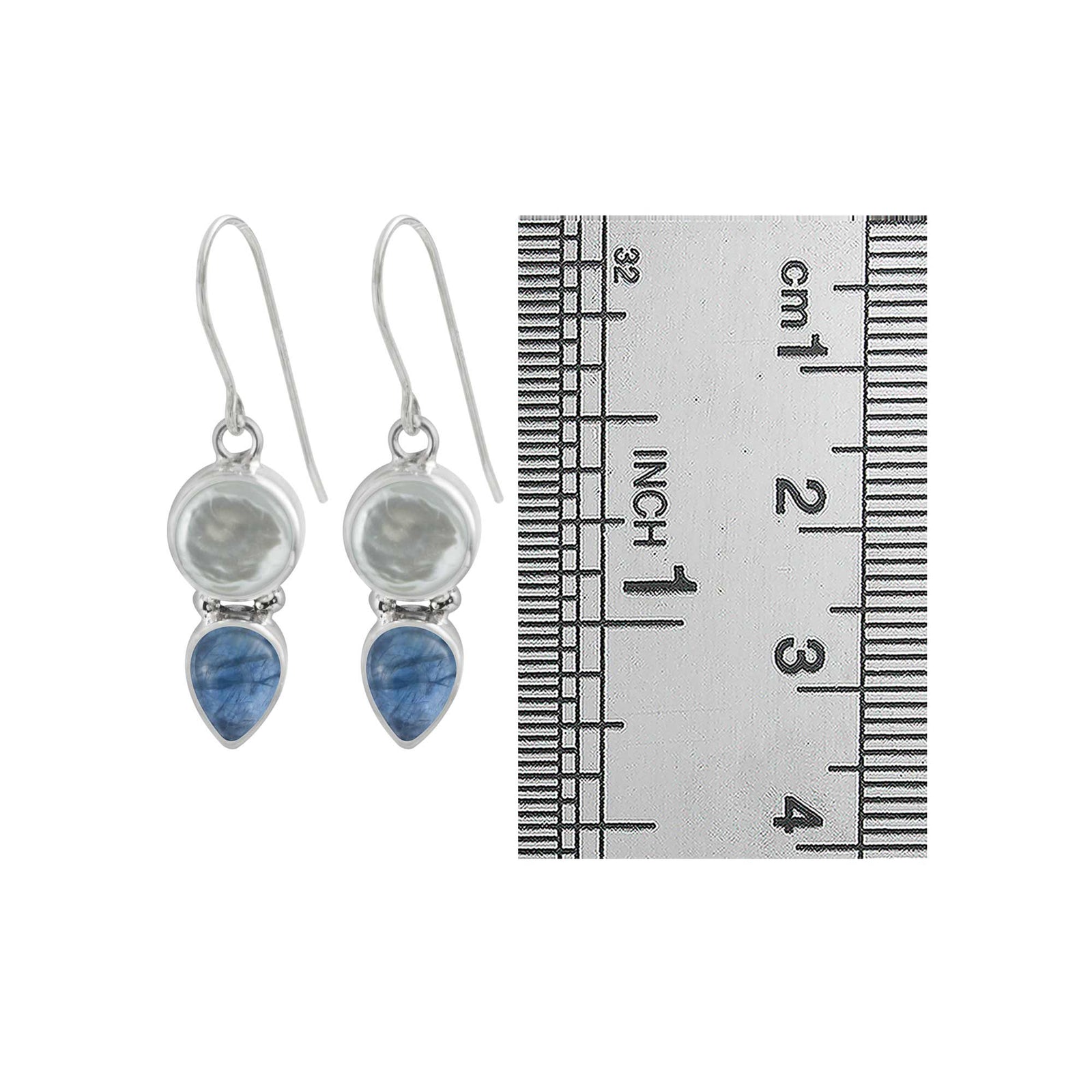 Pearl and Kynite Simple Drop Earring