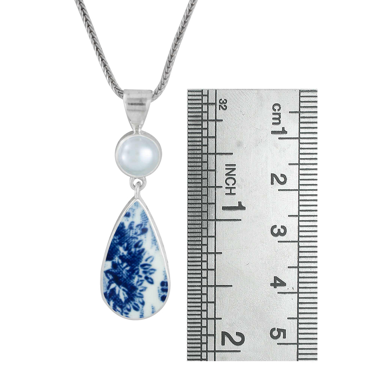 Pearl and Vintage Pottery Pendant