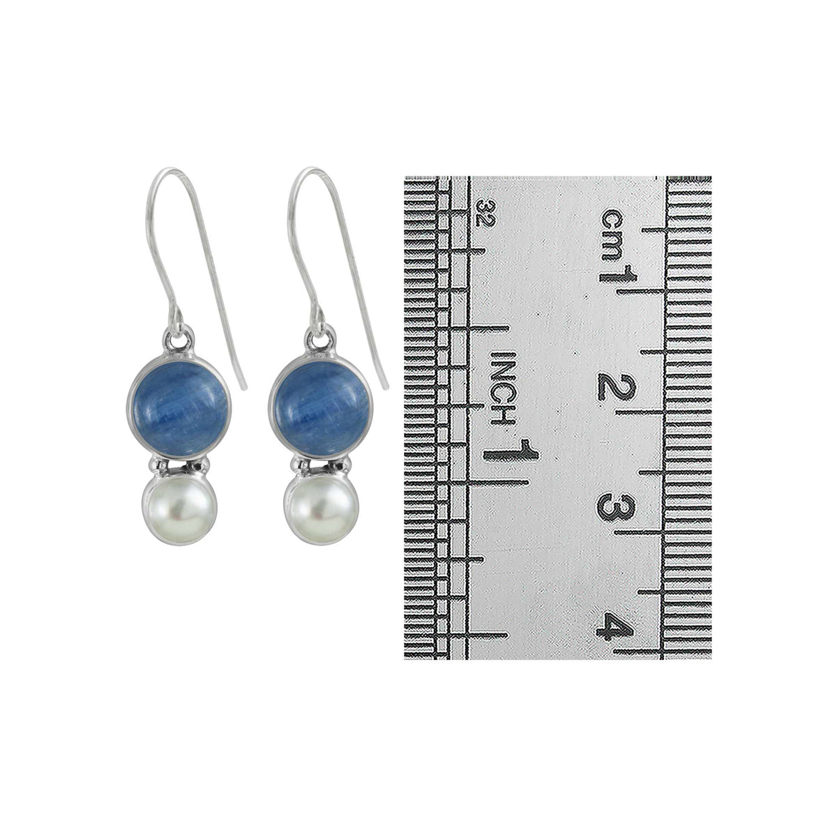 Kynite and Pearl Drop Earring