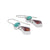 Sterling Silver Earring With Oval Turquoise, Drop Kite Amber Stone