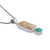 Sterling Silver Pendant With Coral Rectangle, Turquoise Round