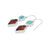 Sterling Silver Earring With Turquoise Oval And Amber Diamond Drop