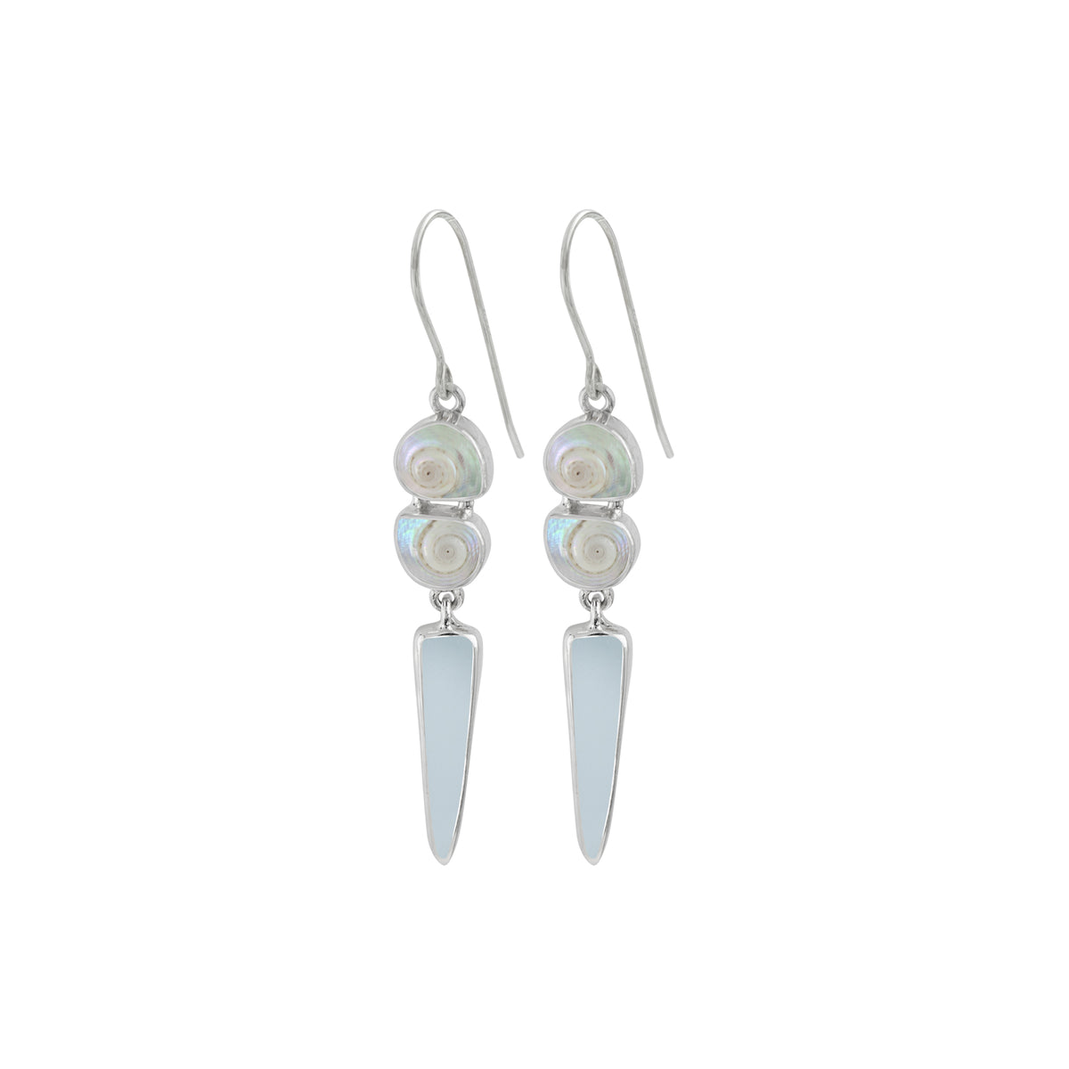 Sea Glass Earrings with Tiny Sea Shells