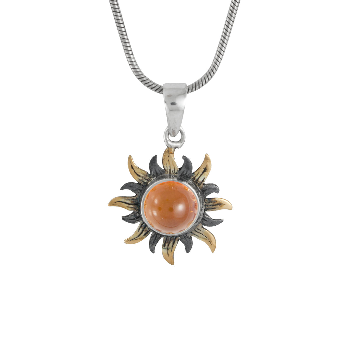 Golden Amber Sun Pendant