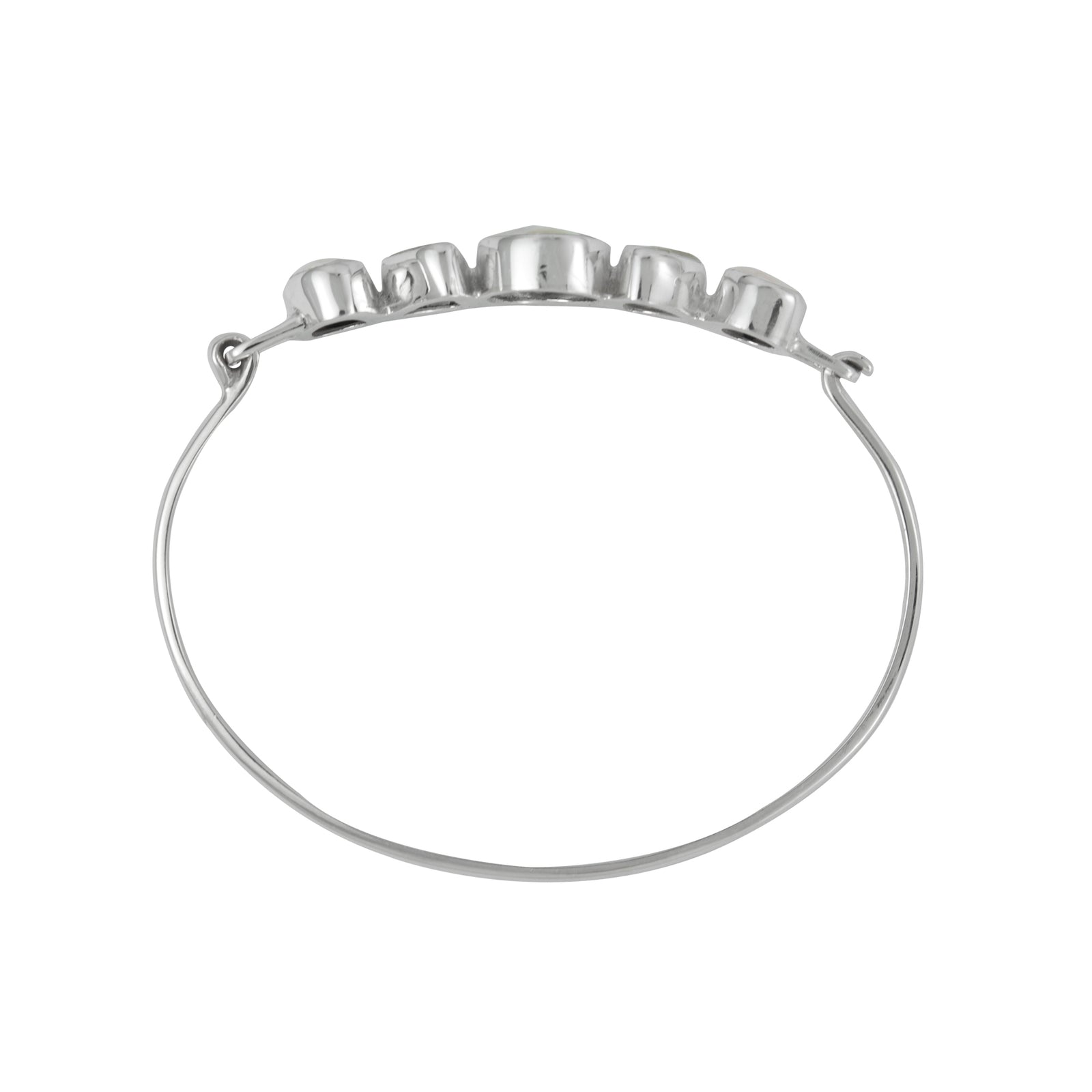 Sterling Silver Bracelet With Shell Nautilas Oval, Sea Glass White, Pearl Keishi