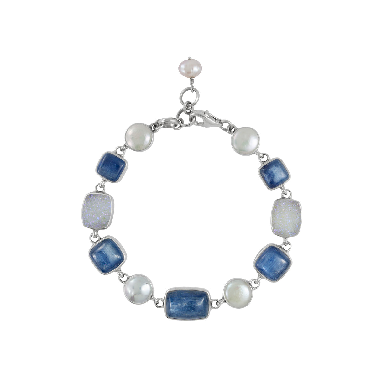 Sterling Silver Bracelet With Pearl And Kynite