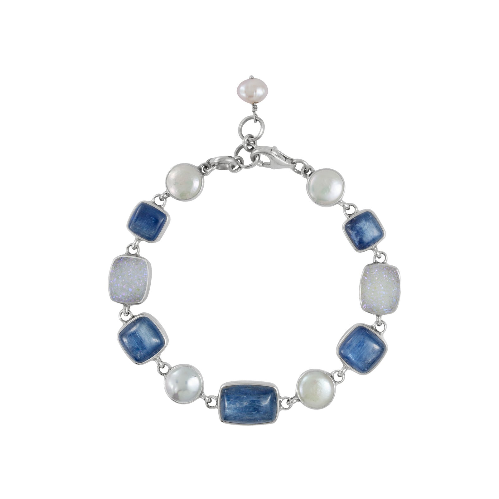 Sterling Silver Bracelet With Pearl And Kynite