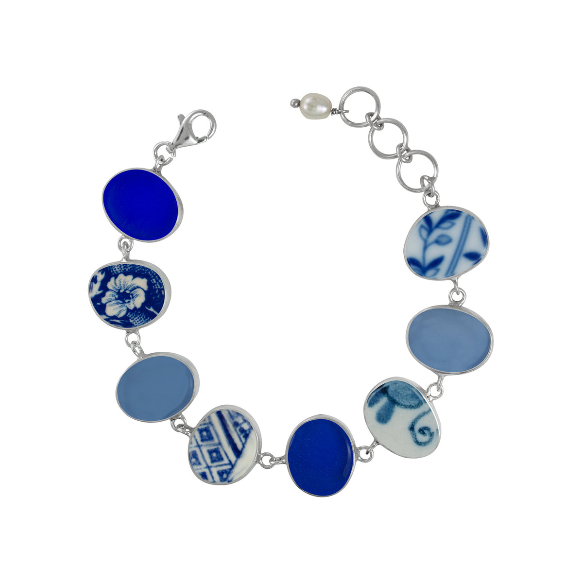 Bracelet With Sea Glass With Pottery