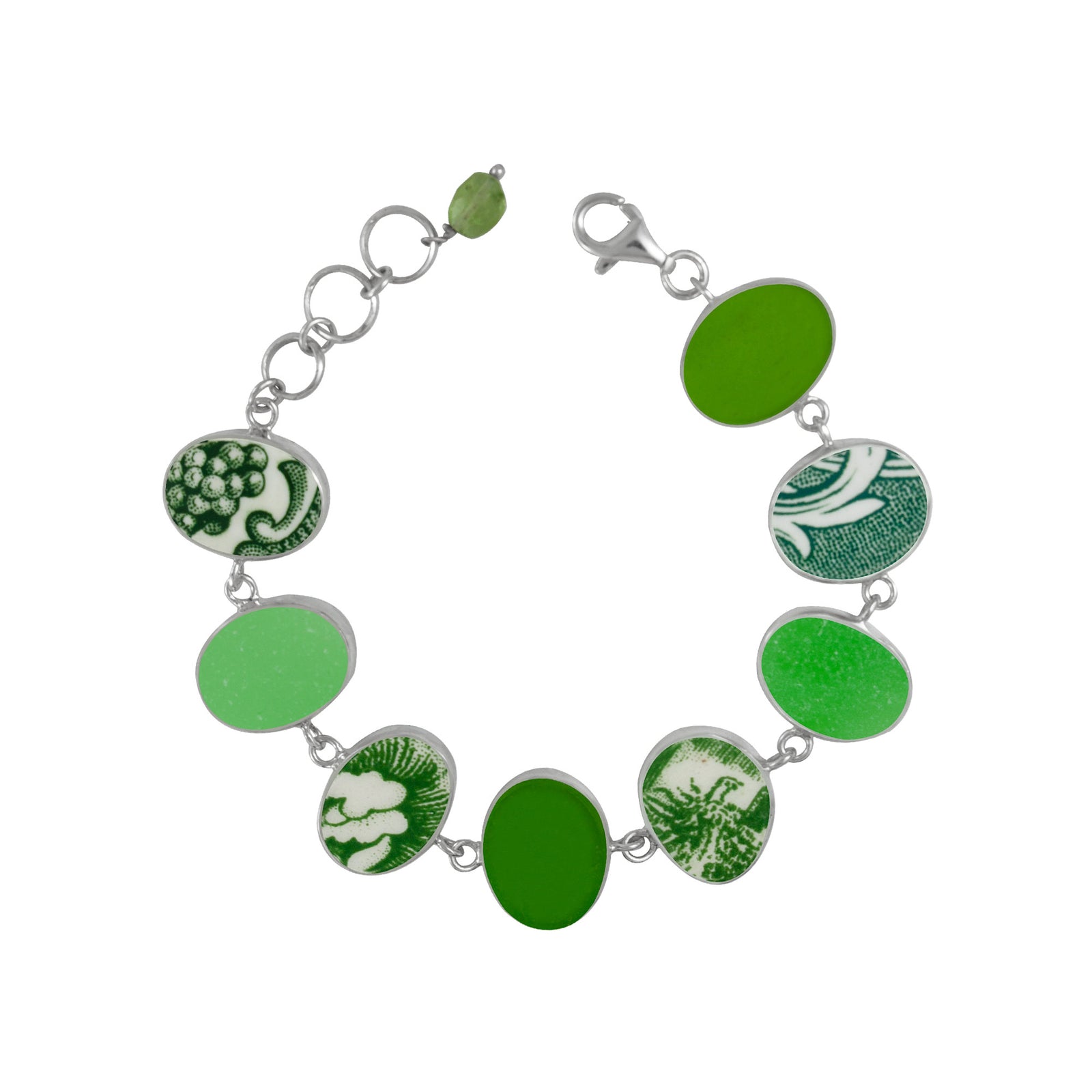 Bracelet With Sea Glass With Pottery