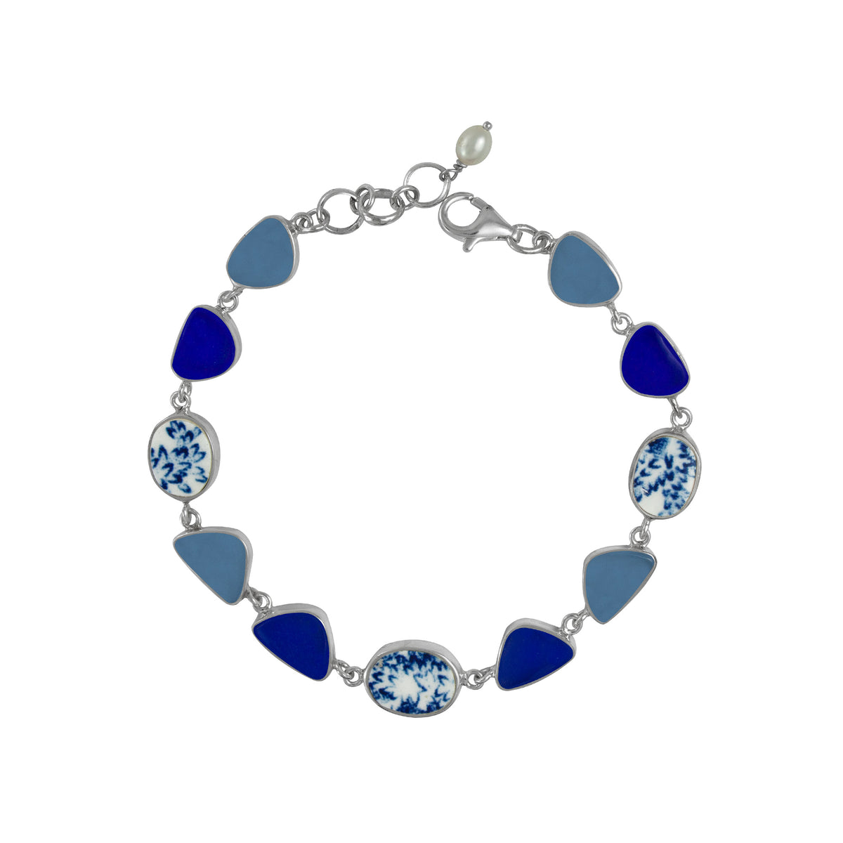 Bracelet With Sea Glass And Pottery