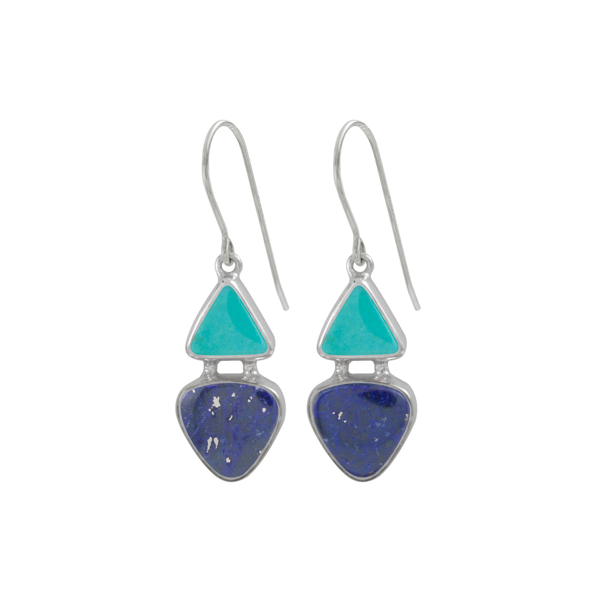 Silver Earring With Blue Topaz &amp; Lapis