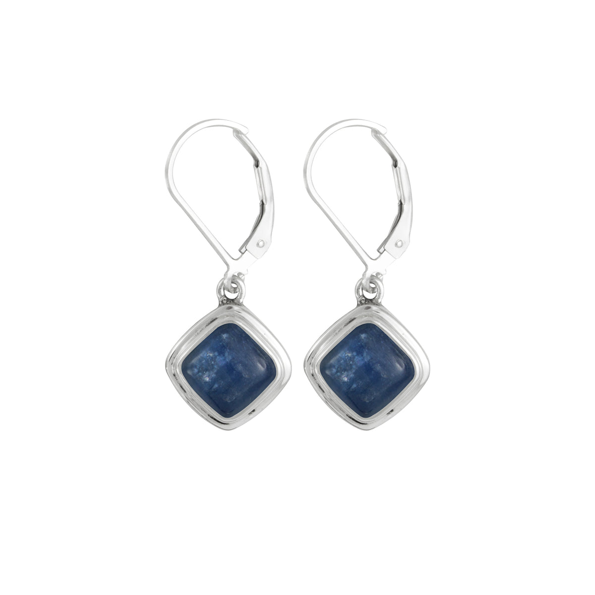 Sterling Silver Earring With Amethyst Square Cushion Cheker