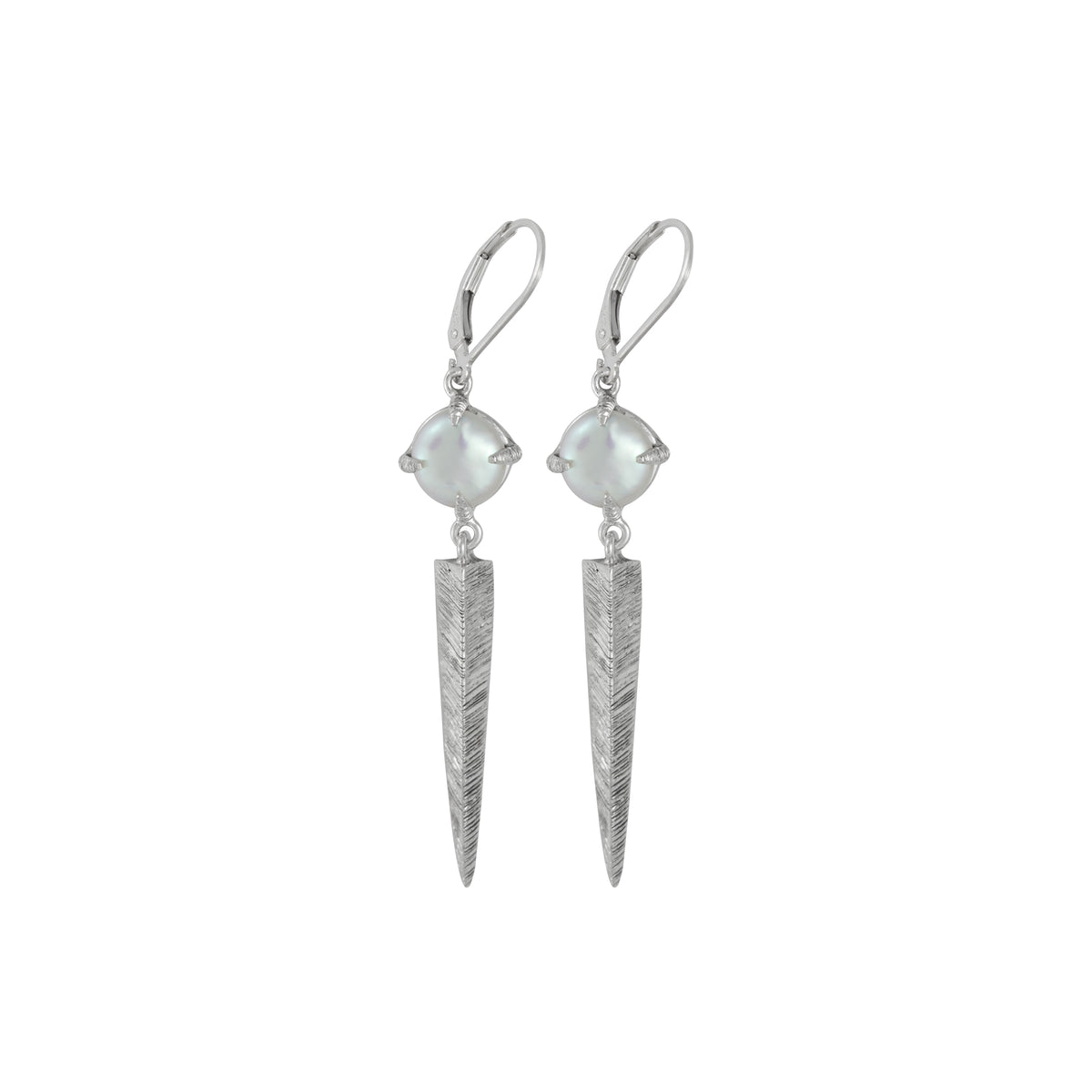 Sterling Silver Earring With Pearl Round