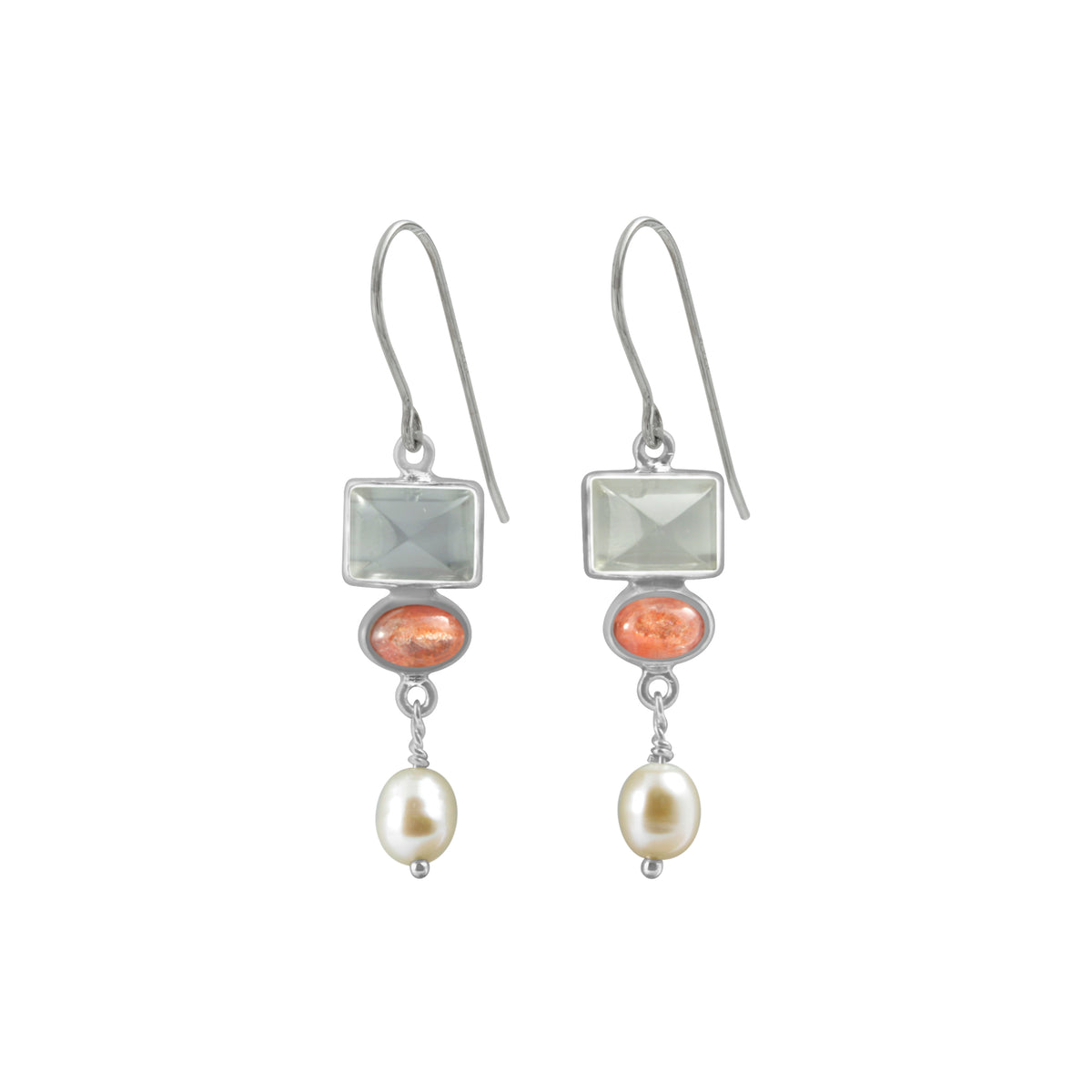 Stunning Moon &amp; Sunstone Earring