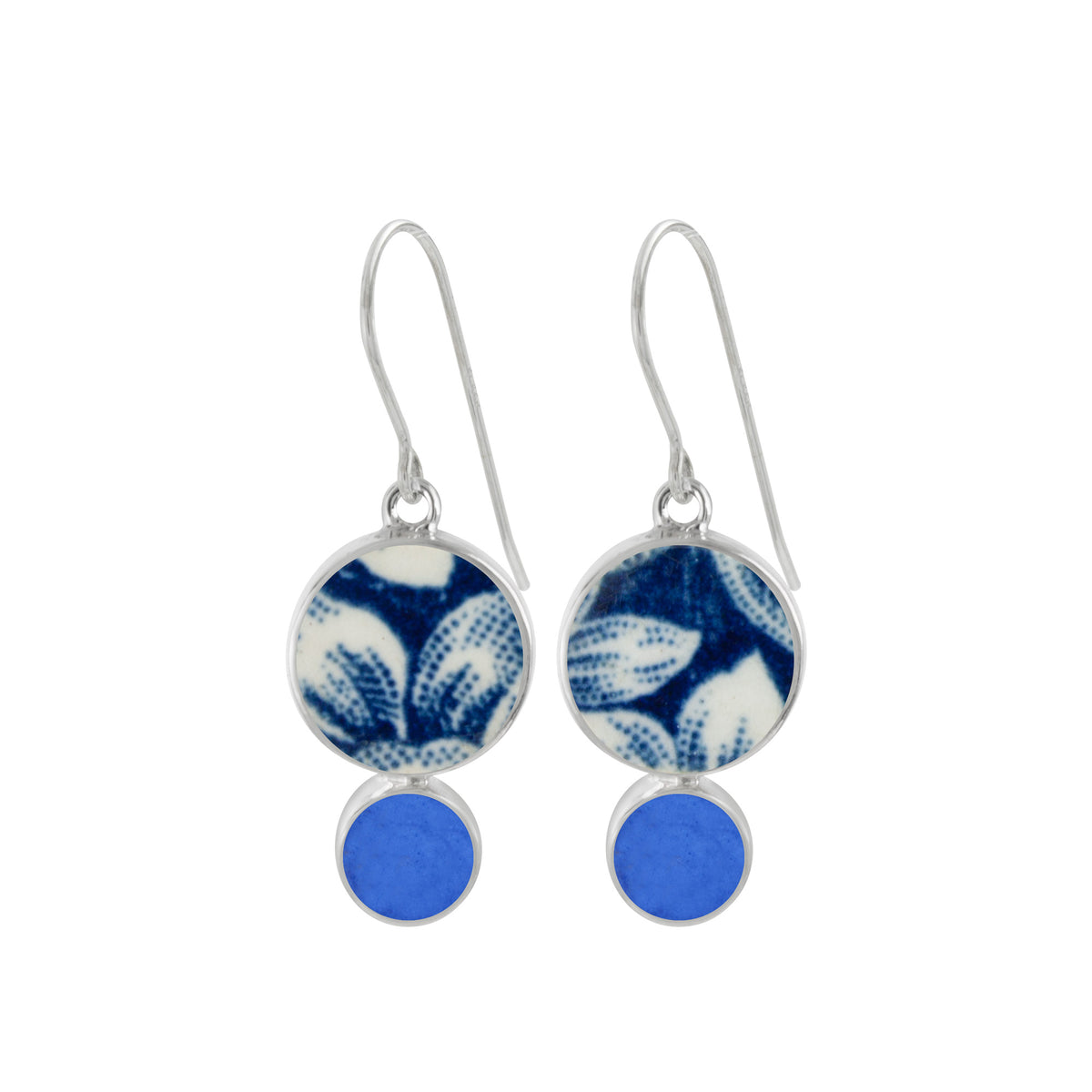 VINTAGE POTTERY &amp; SEA GLASS EARRINGS