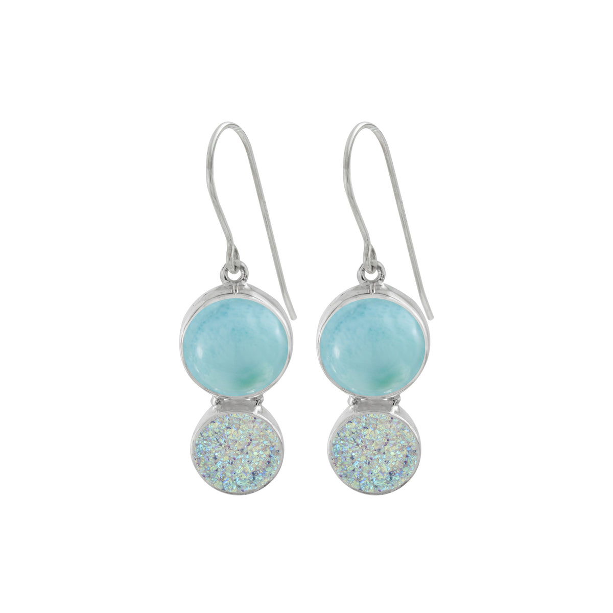 Simply Elegant Larimar Druze Earrings