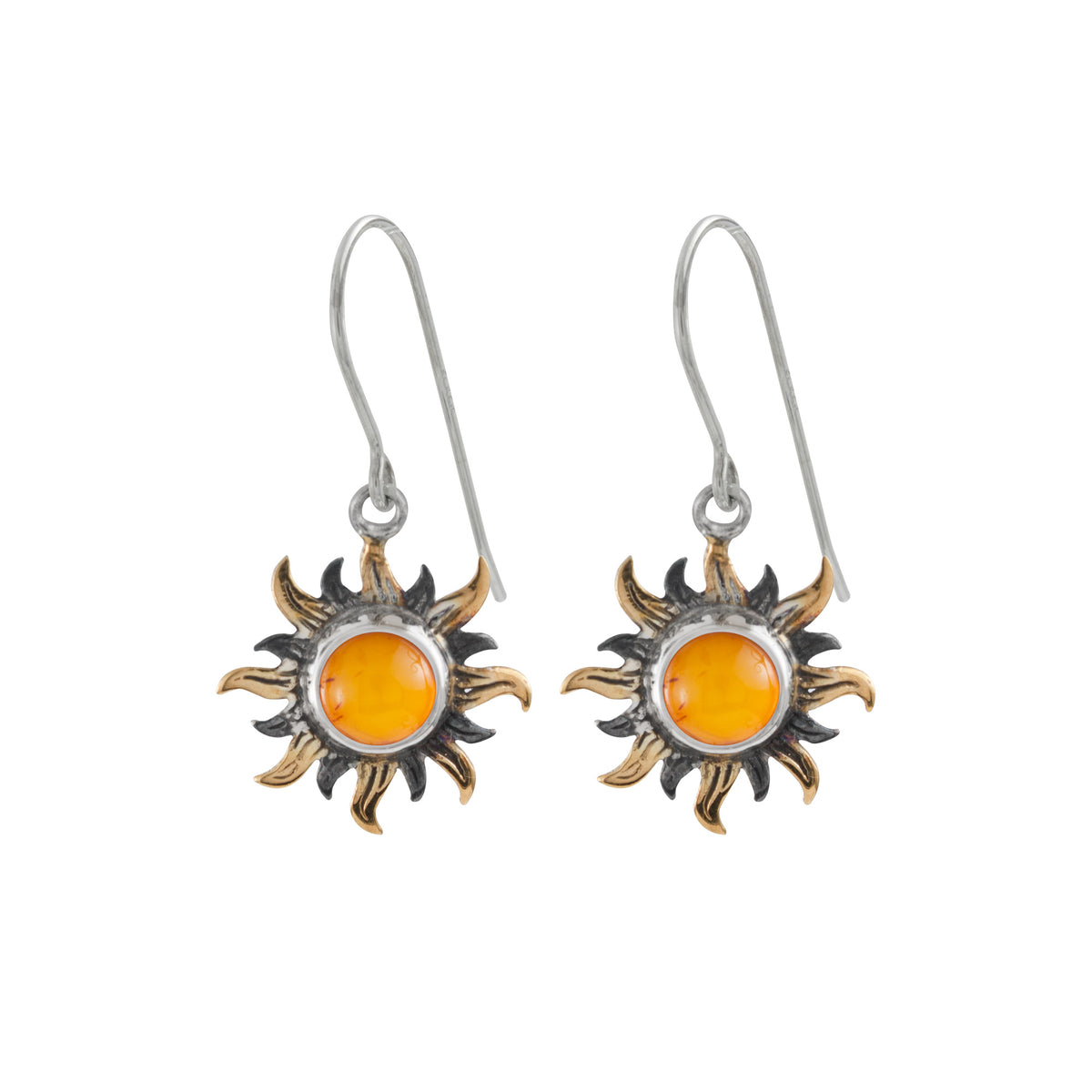 Amber Sun Drop Earring