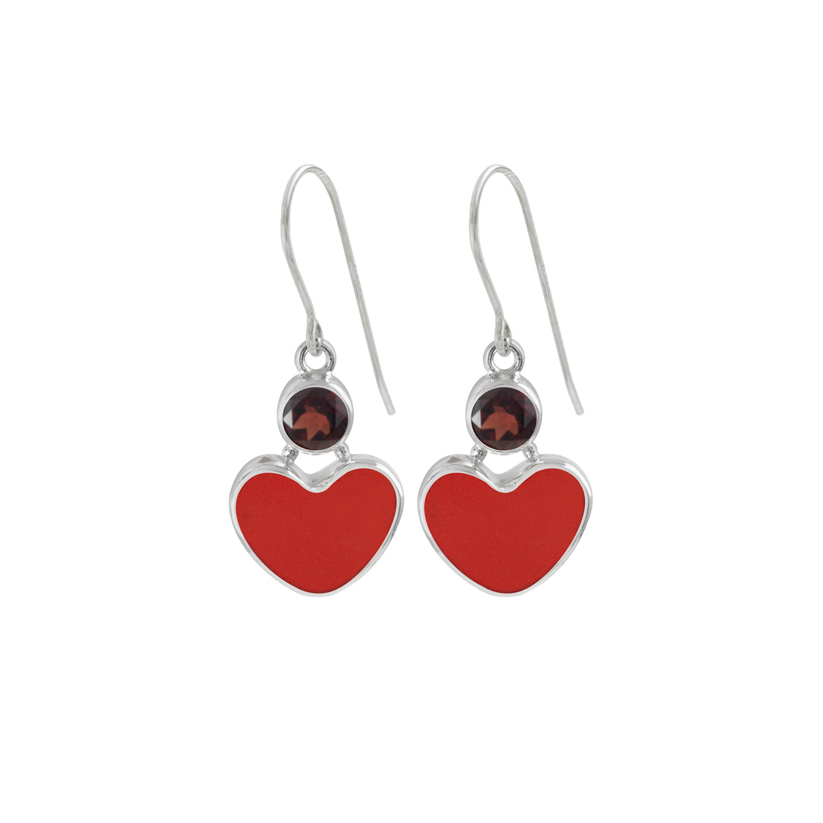 Sea Glass Heart Shape Earring